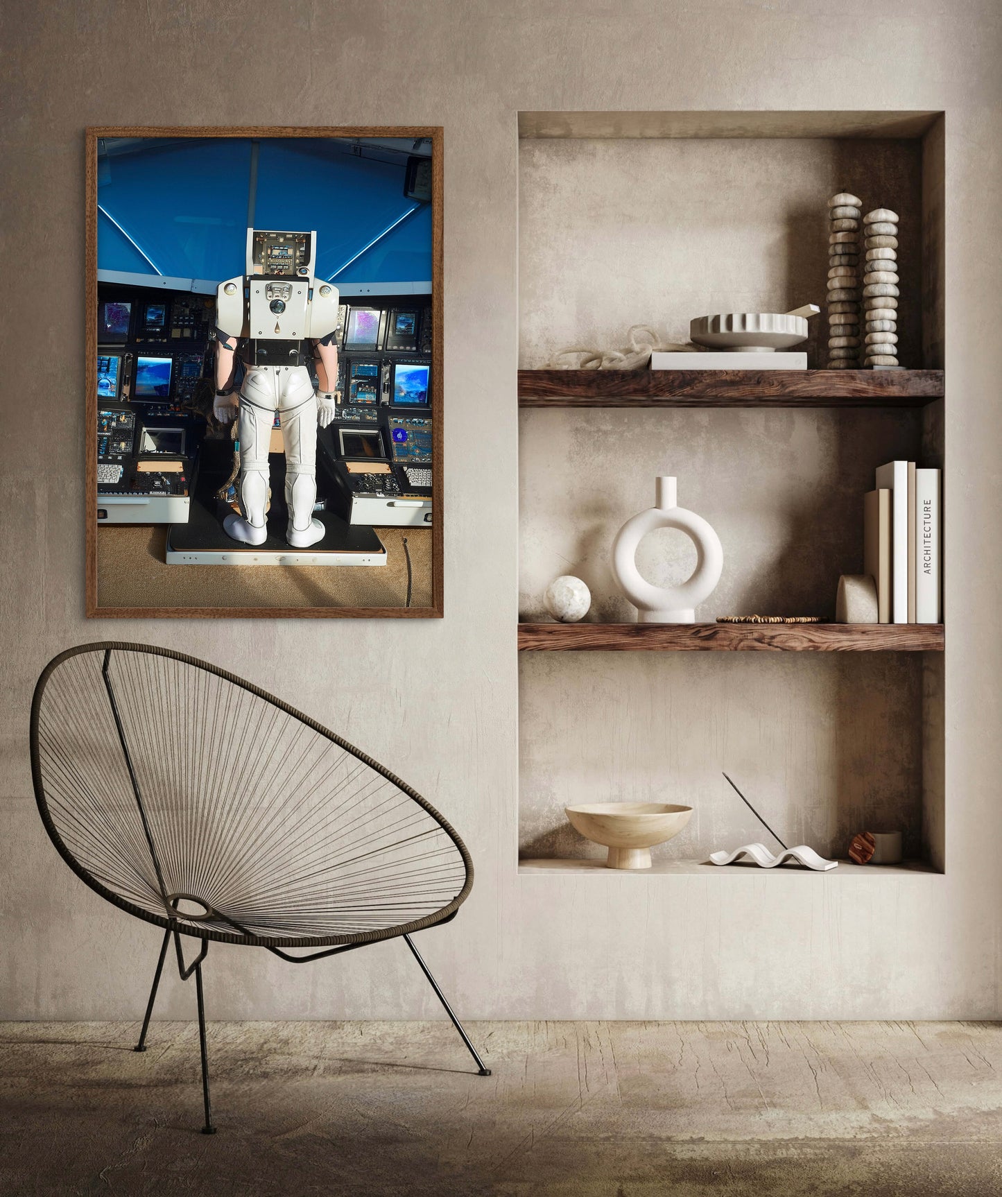 Spaceman - Framed Canvas Print